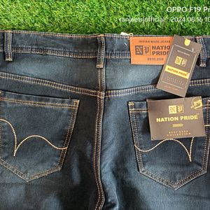 Men's Navy Blue Denim Jeans For Festival