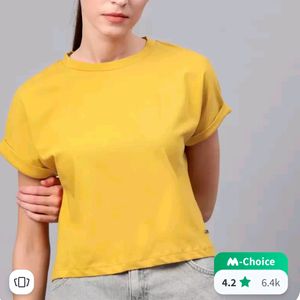 Mustard Yellow Crop Tshirt