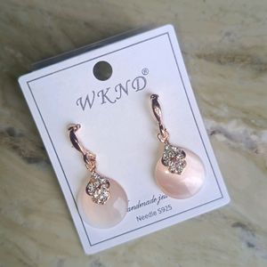 Rose Gold Plated Korean Earrings For Girls