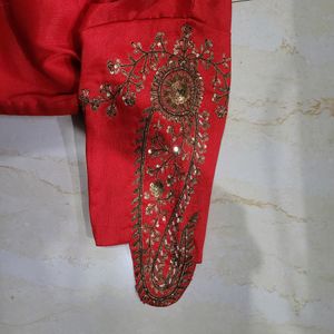 Heavy Pure Silk Zardosi 1/3rd Hand Blouse