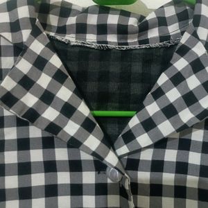 Checked Monochrome Crop Top