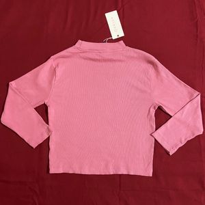 Pink Ribbed Crop Top