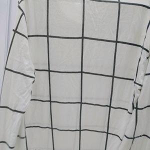 Men's White Checks Tshirt