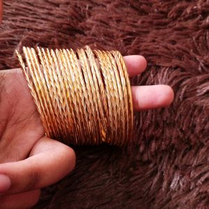 Golden Textured Metallic Bangles