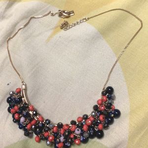 Beautiful Choker With Blue And Coral Beads