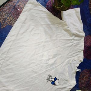 Cute Snoopy White Crop T -shirt