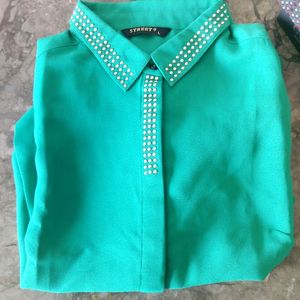 Beautiful Party Green Shirt