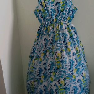 Sleeveless Printed Maxi Gown