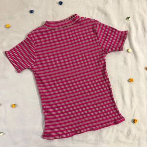 Magenta Ribbed Top