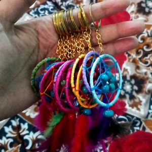 Dreamcatcher Keyrings Multicolour Set Of 10