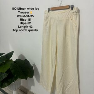 Wide Leg Linen Trouser