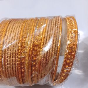 Metal Gold Glitter and Silver shine Chudiya Combo