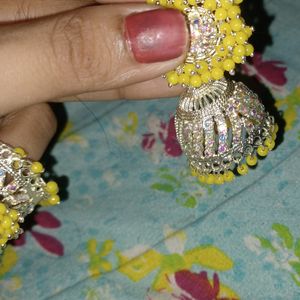 Yellow Jhumka Earring