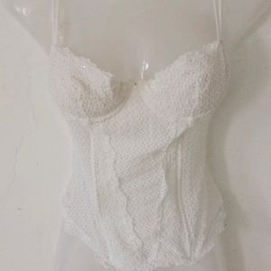 WHITE SEXY LACE CORSET