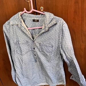 Shirt Style Denim Top