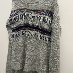 Grey Pullover High Low Style