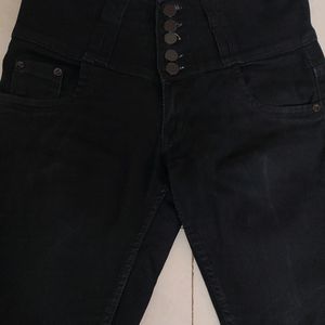 High Waist Black Jeans