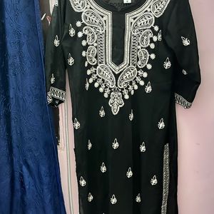 Chicken Kari Black Transparent Kurta