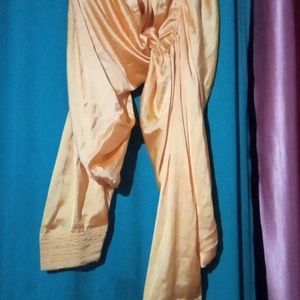 Yellow Satin Salwar Kameez XL