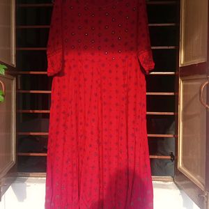 Maroon Flared Xxl Anarkali