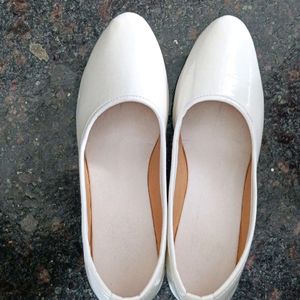 White Colour Belly Shoes