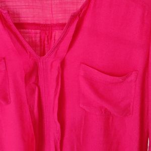 Boxy Fit Hot Pink Top