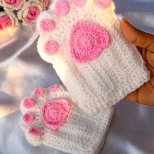 Cat Paw Fingerless Gloves 🧤🌷