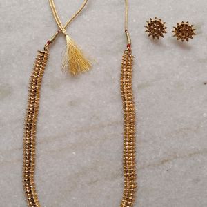 Gold Plated Long Necklace Set