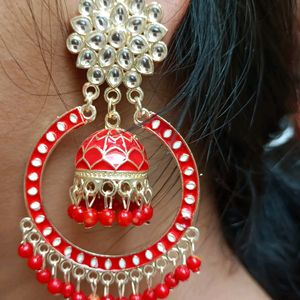 Meenakari Hoop Jhumka Earing