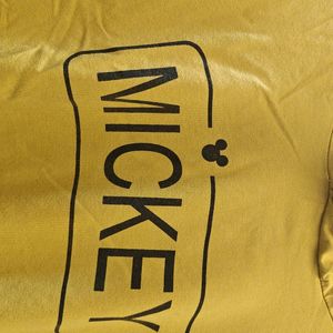 Mustard Yellow Hoddie Mickey Mouse Design