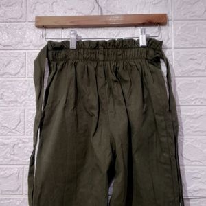 Max Women Olive Cotton Pant | Waist 26 | Hip 30 |