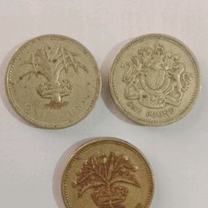 One Pound Elizabeth II Coins Set Of 3