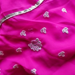 New Without Tag Embroidered Saree