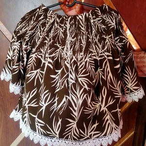New Coffee brown Shoulder Cape Top