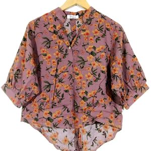 Meganta Floral Printed Collar Neck Top (