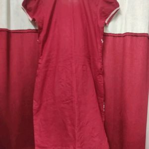 Maroon Embroidered Short Kurti