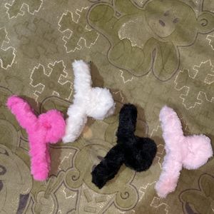 Combo Of 4 Fur Hair Clip