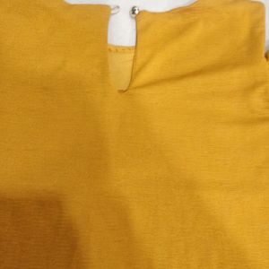 Mustard Colour Top With Flower On It