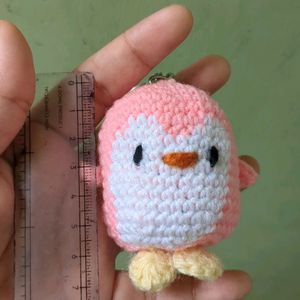 Baby Penguin Crochet Keychain🩷🤍