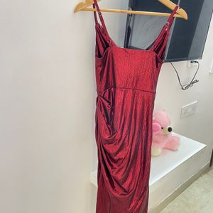 Bodycon Red Split Slip Dress