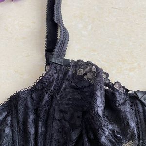 Black Net Lace Bra