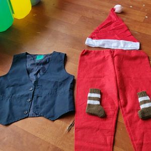 Boys Waist Coat,  Santa Pant And Hat, Socks