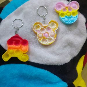 POP IT Keychain With Push Bubble Key Ring Chain