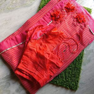 2 Time Used Saree With Stiched Blouge