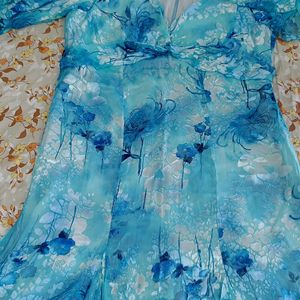 Sky Blue Western Dress