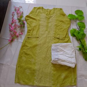 Thread Work Kurti Pant Set