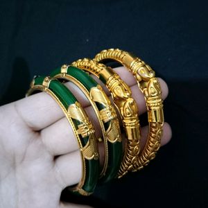 Golden And Green Bangles