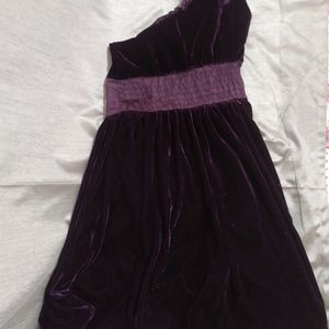 Dark Purple Velvet Mini Dress For Women girls