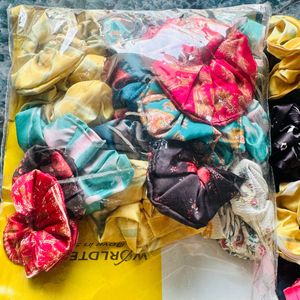 12 New Scrunchies Multicolour