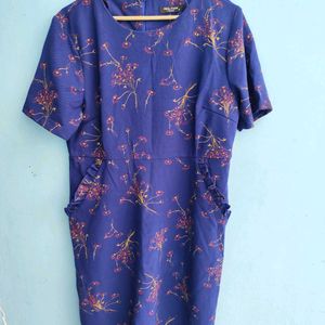 Realform WOMEN BLUE FLORAL PRINT DRESS